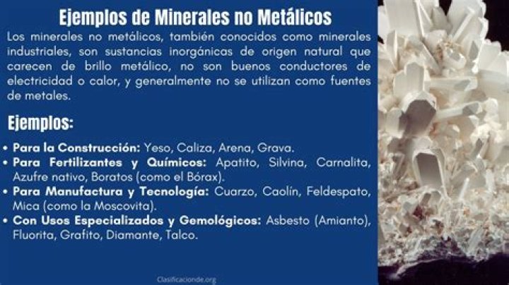 ¿Cuáles son los minerales no metálicos
