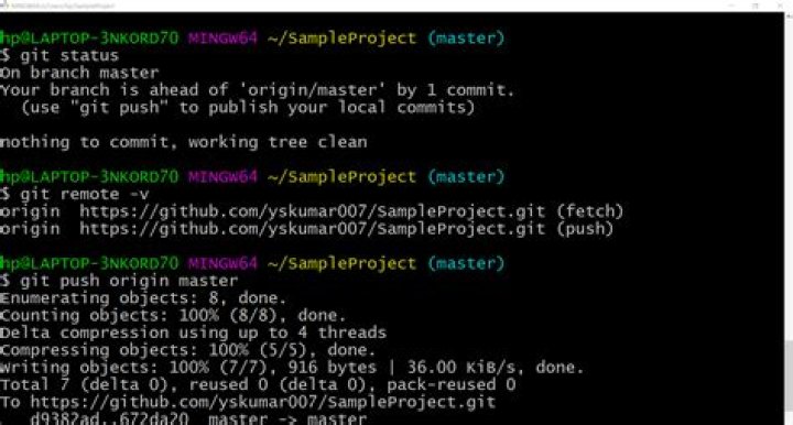 Does git push push to current branch