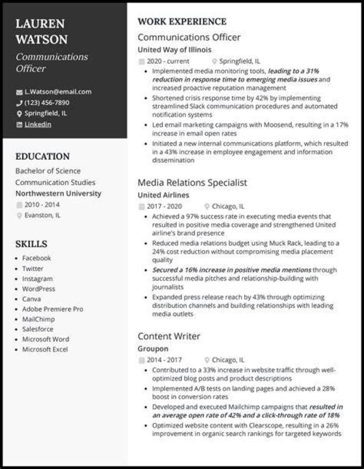 How do I write a CV for communications