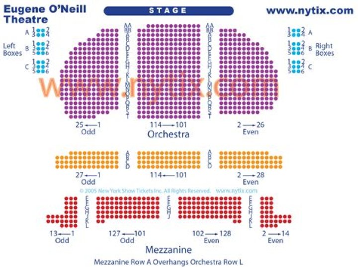 How many seats are in the Eugene ONeill Theater