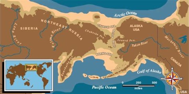 How wide was the Bering land bridge