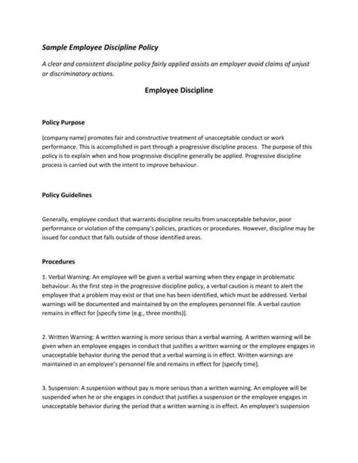 What is a discipline policy