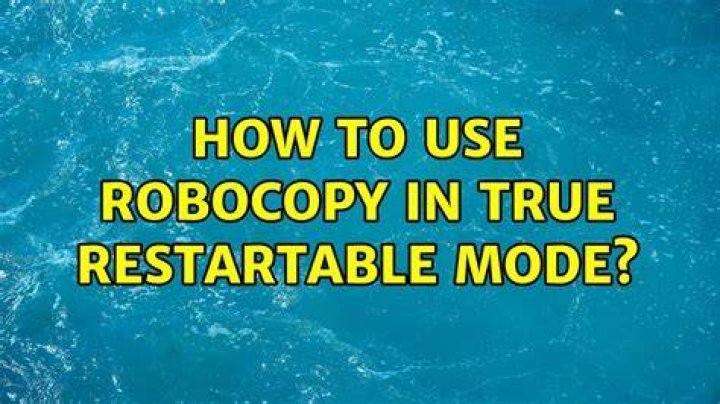 What is robocopy restartable mode