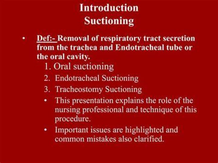 What is the preferred technique for removing secretions
