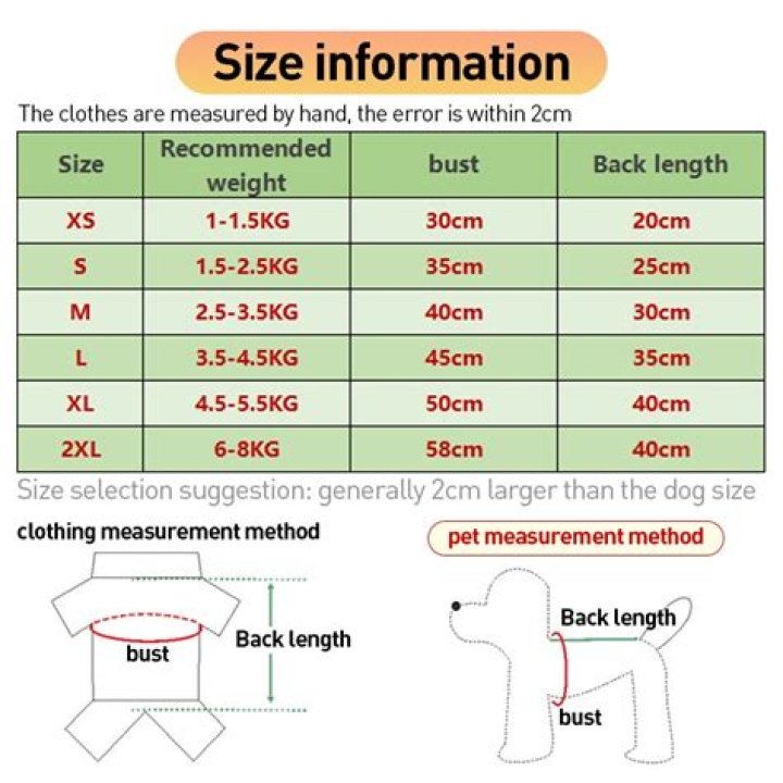 What size clothes does a Shih Tzu wear