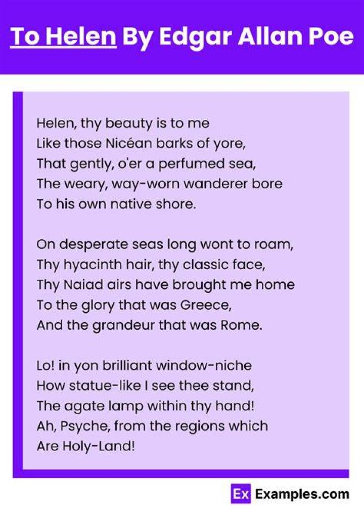 What type of poem is to Helen