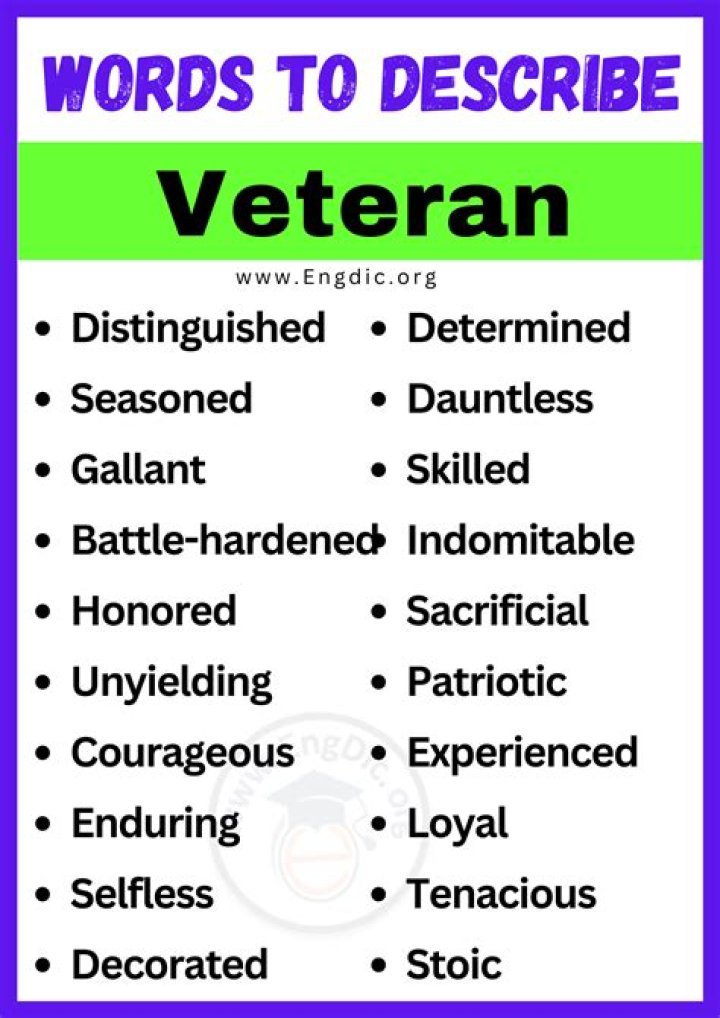 What words describe a veteran
