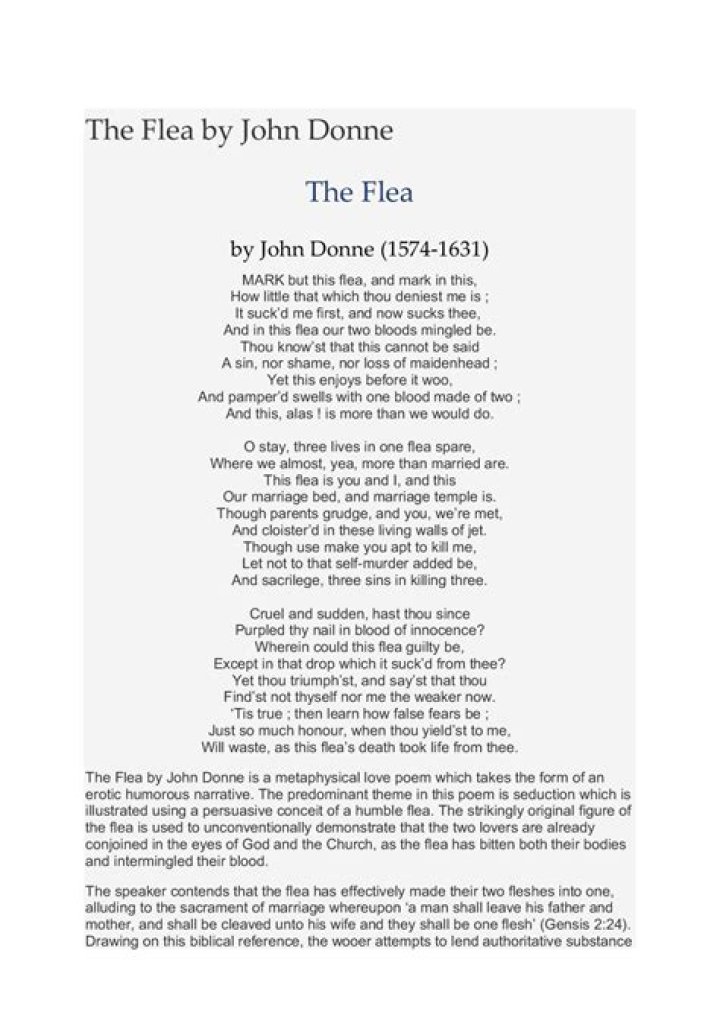 When did Donne write the flea