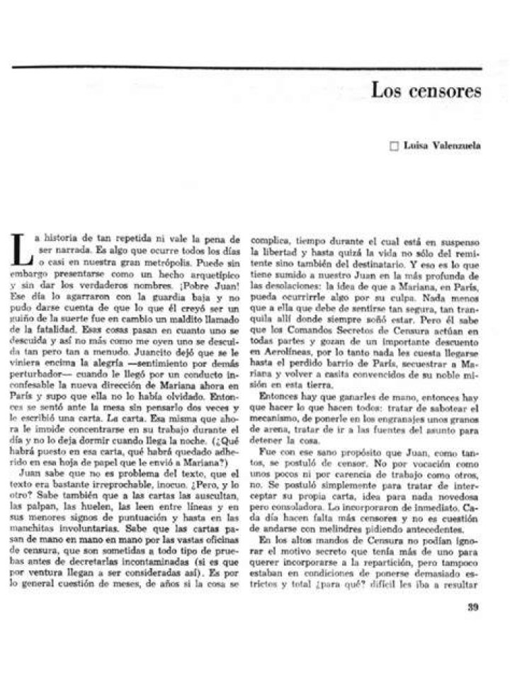 When was Los Censores written